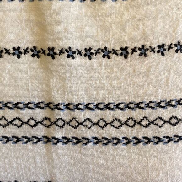 Jack & Jill babydoll dress sz M. Measurements in photos. White/navy/light blue. - Picture 3 of 11